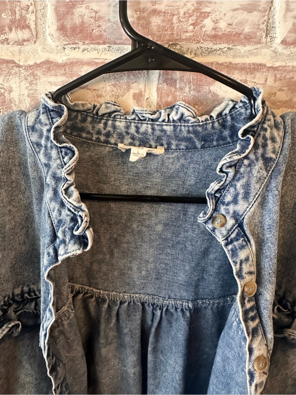 entro Light Blue Ruffle Denim Jacket - Picture 5 of 6